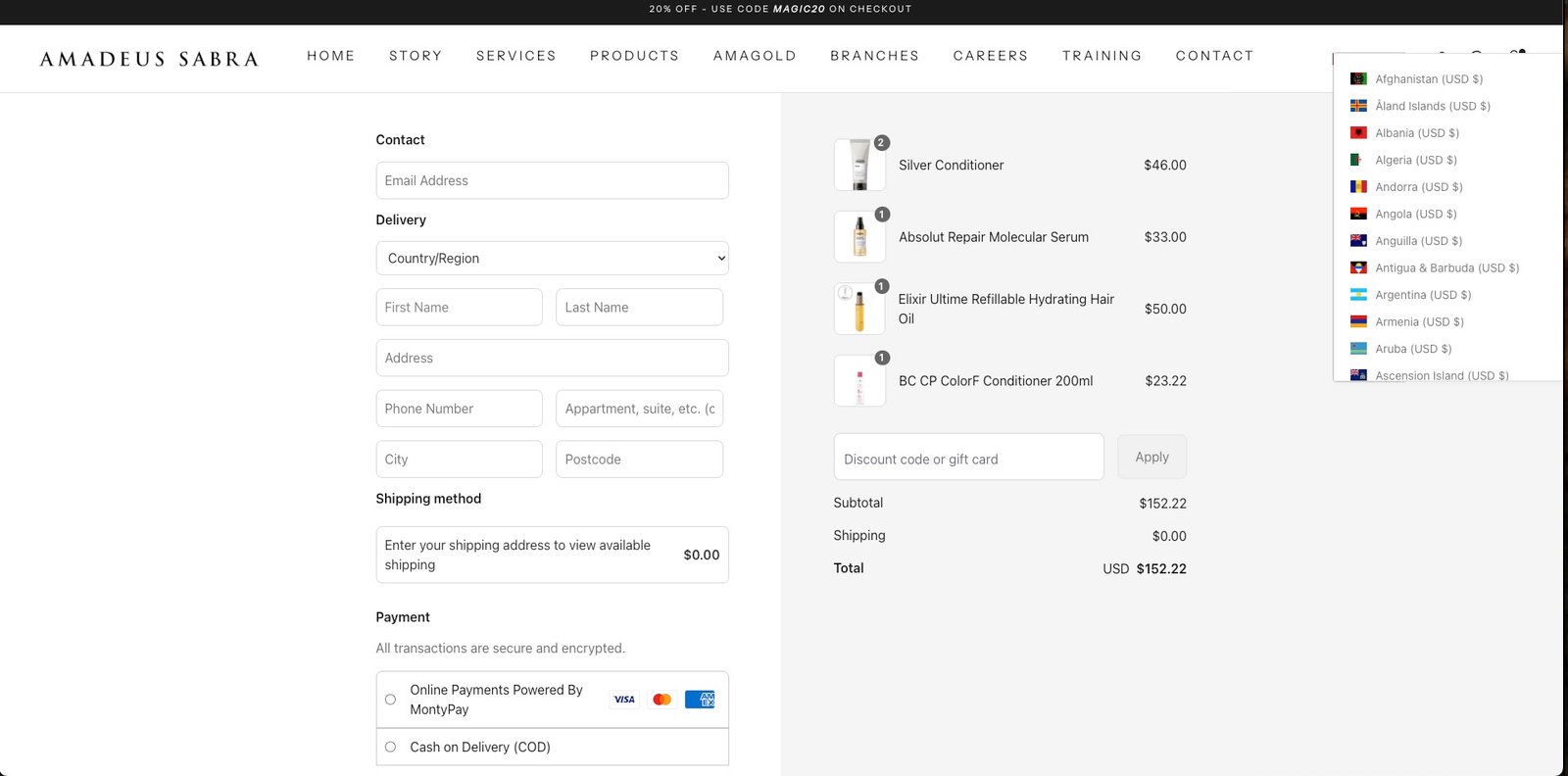 Page de caisse finale