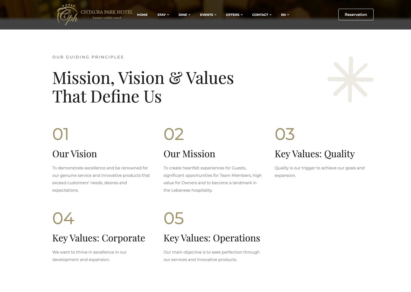 Page mission, vision et valeurs