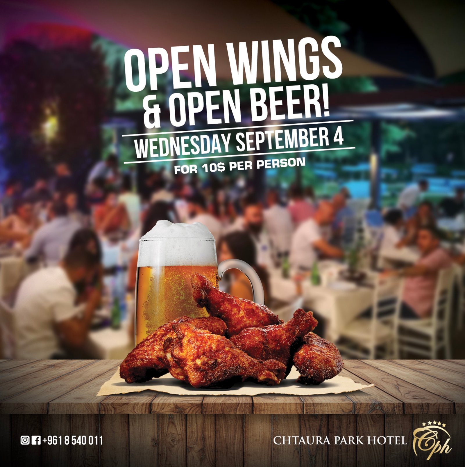 Affiche d'événement Open Wings & Beer