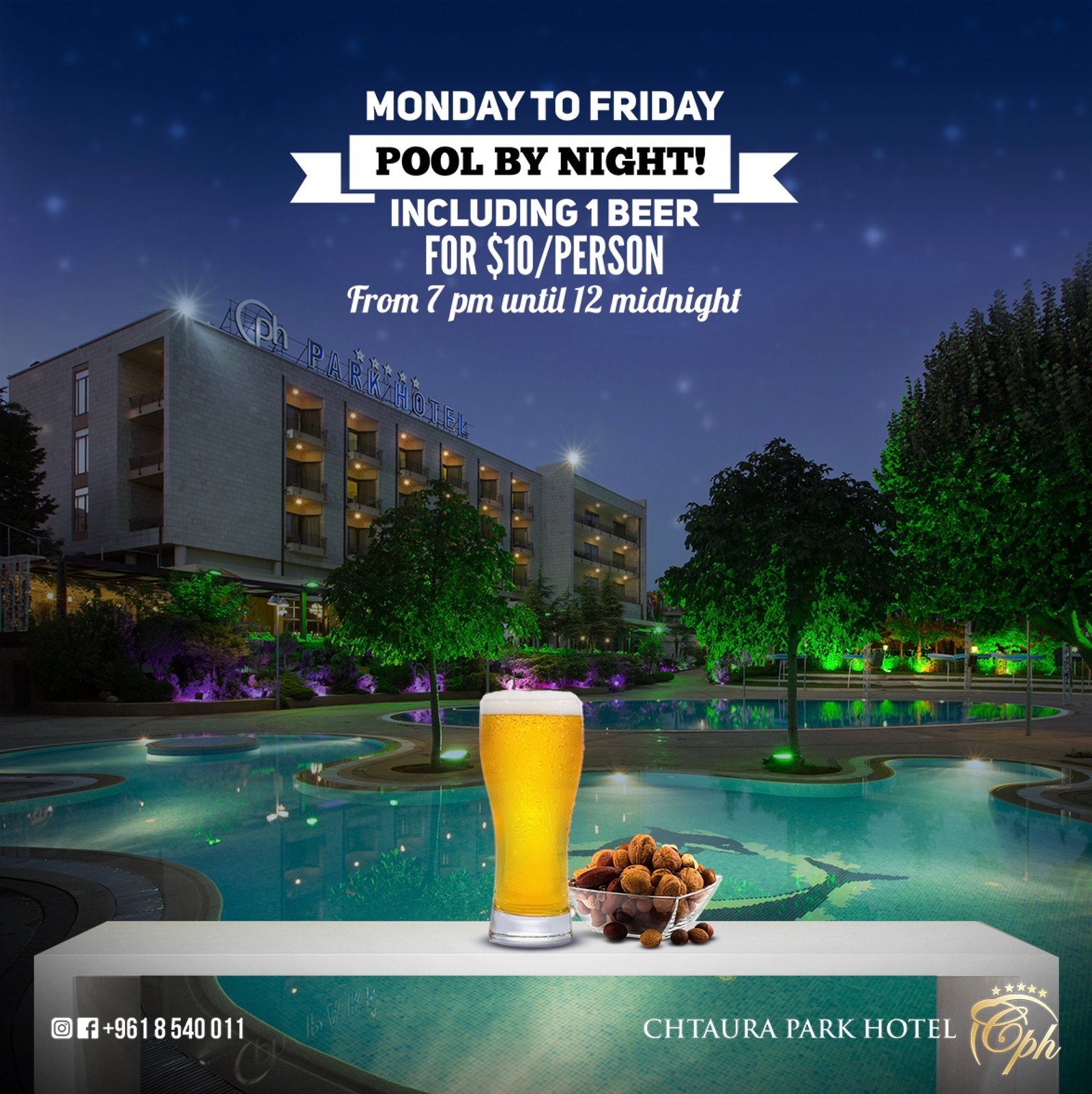 Affiche d'événement Pool by Night