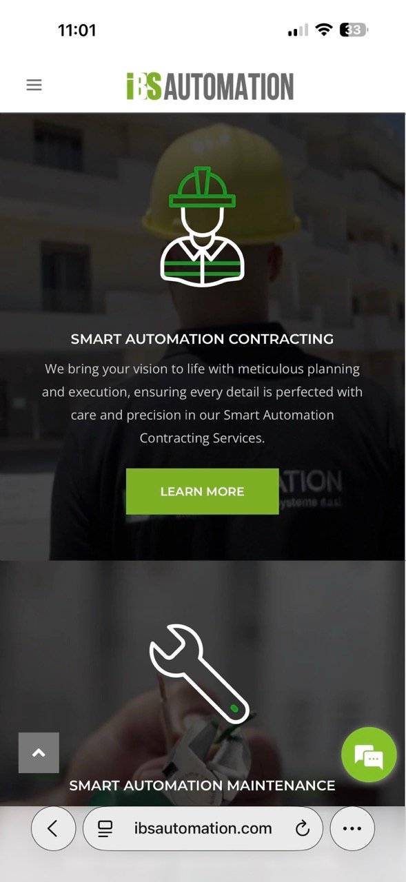 Page services sur mobile