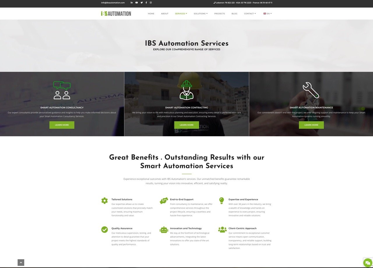 Vue desktop des services