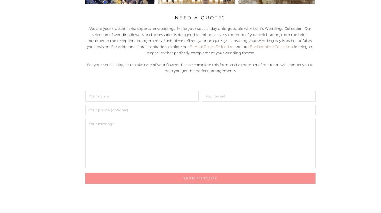 Formulaire de contact sur desktop