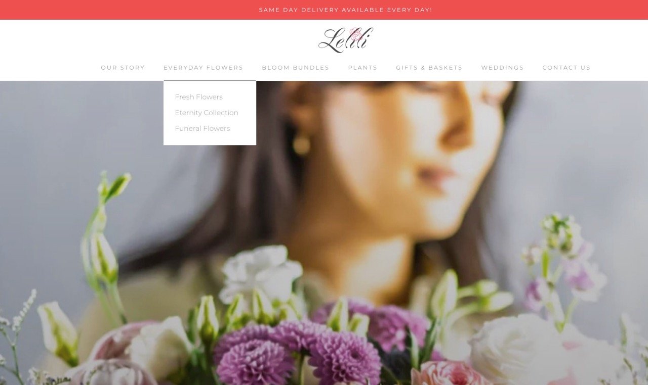 Vue desktop de l'en-tête et du menu