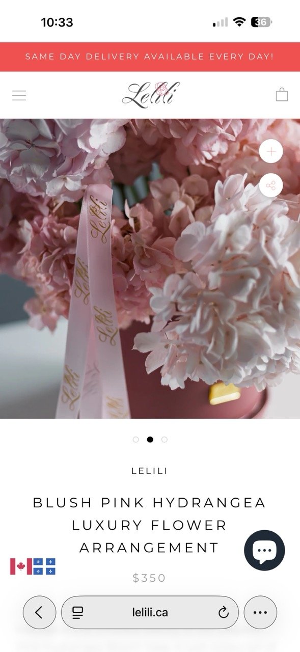 Page produit sur mobile