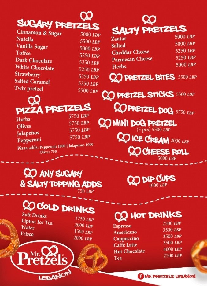 Design du menu en magasin