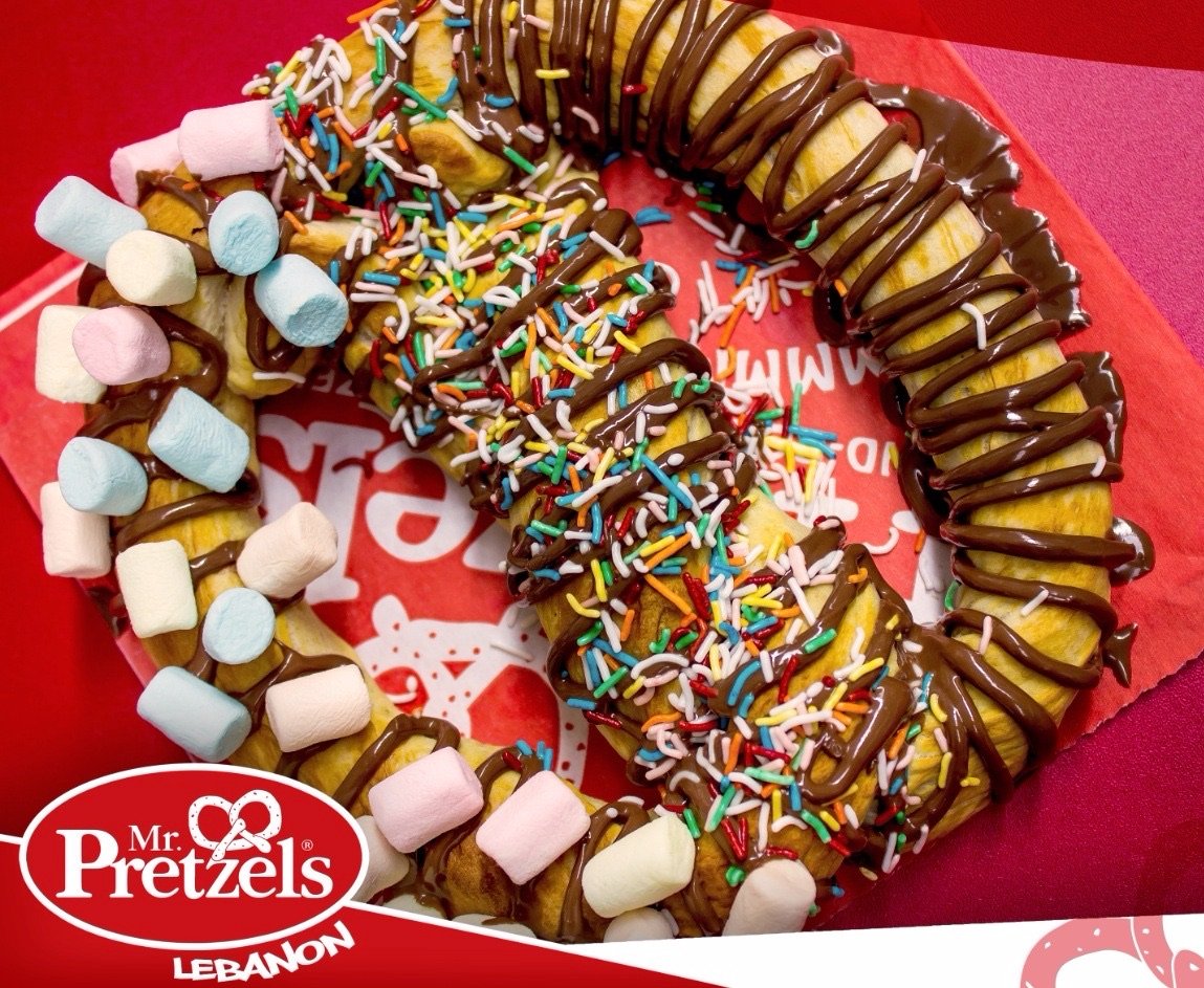 Bretzel au chocolat et guimauves