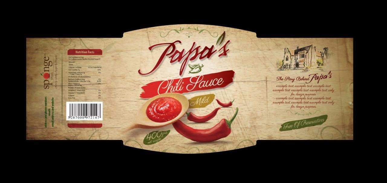 Étiquette alternative pour la sauce chili