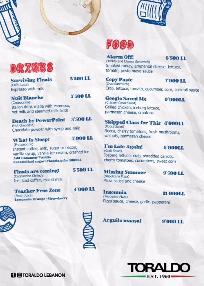 Menu étudiant spécial