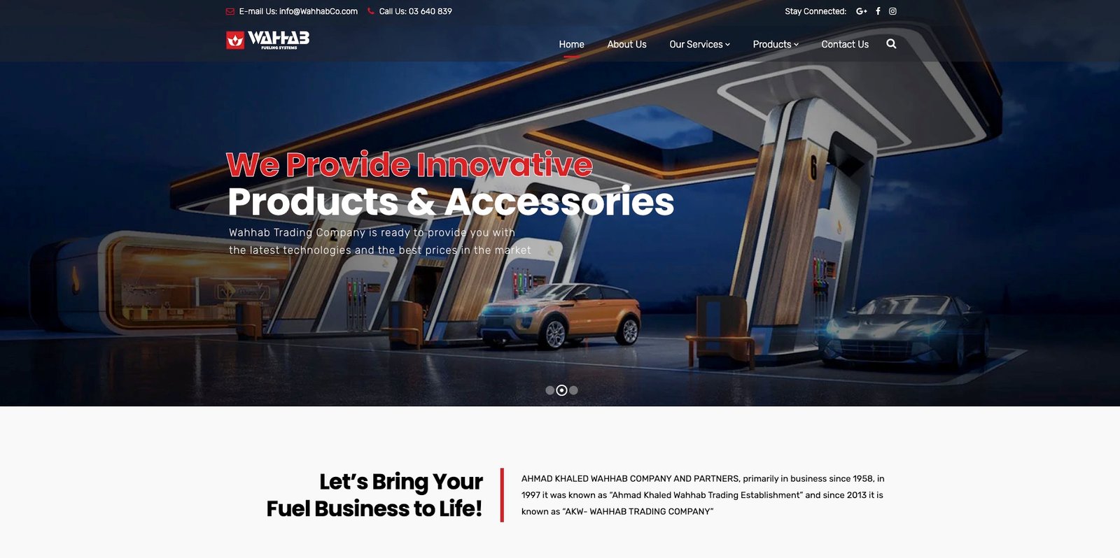 Slider d'accueil Wahhabco