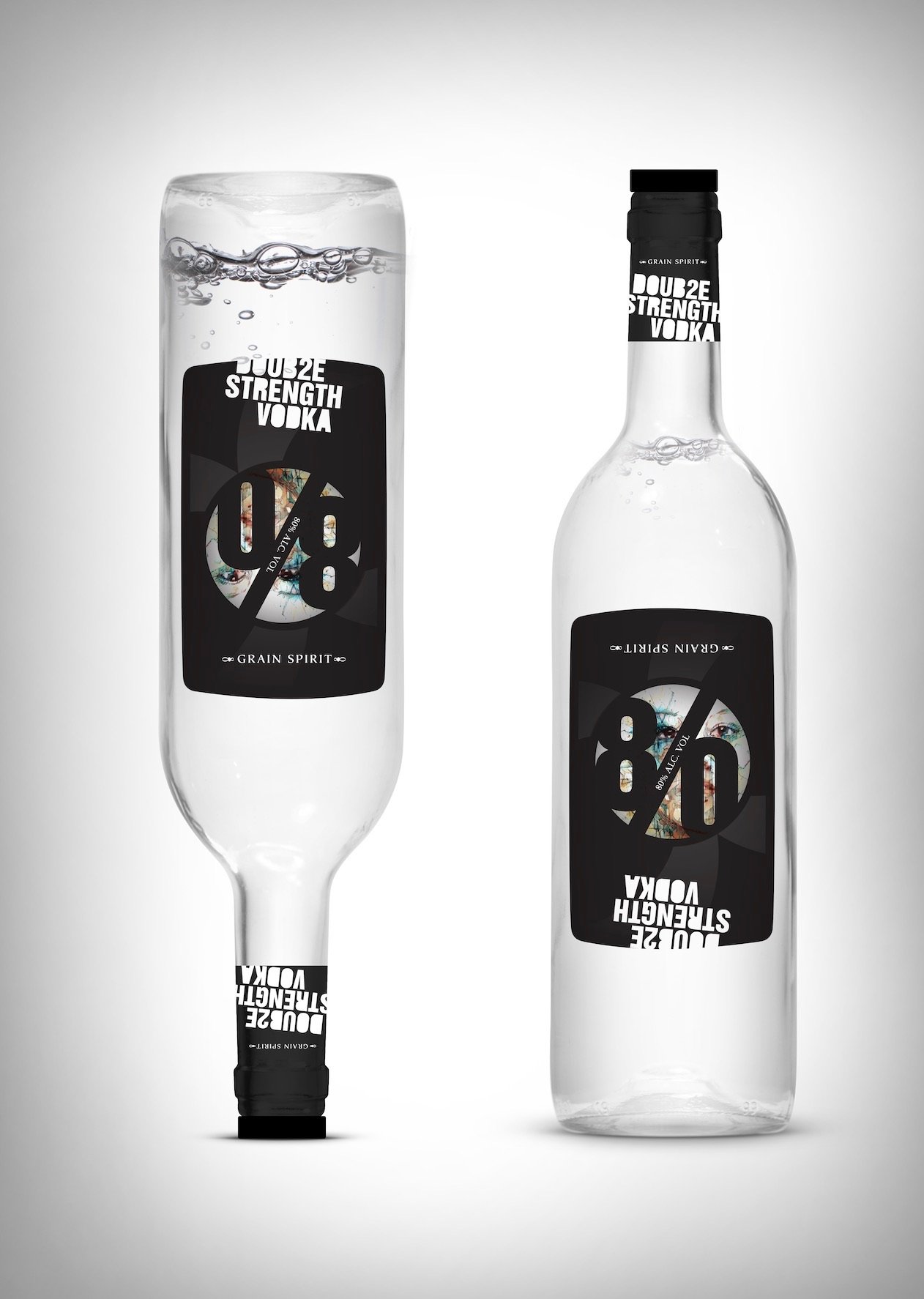 Design d'une bouteille de vodka unique