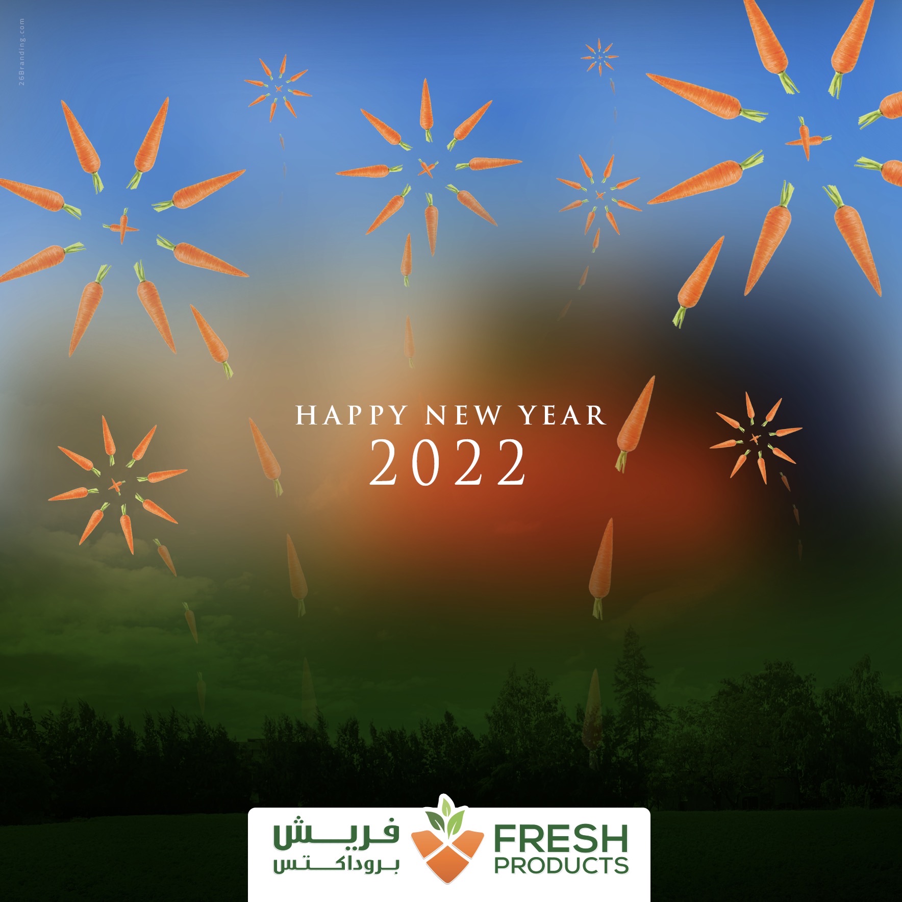 A creative New Year social media post.