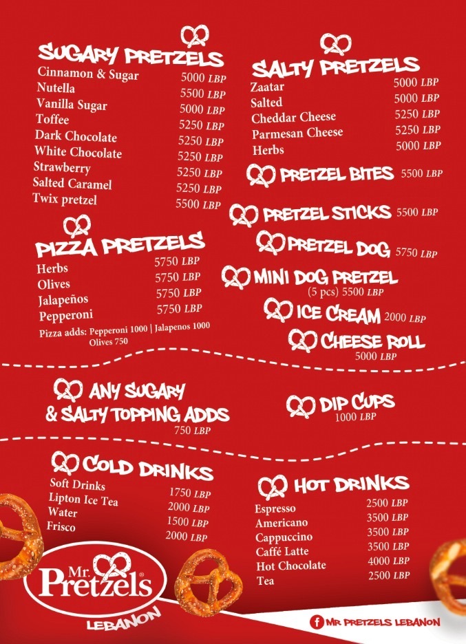 The in-store menu design.