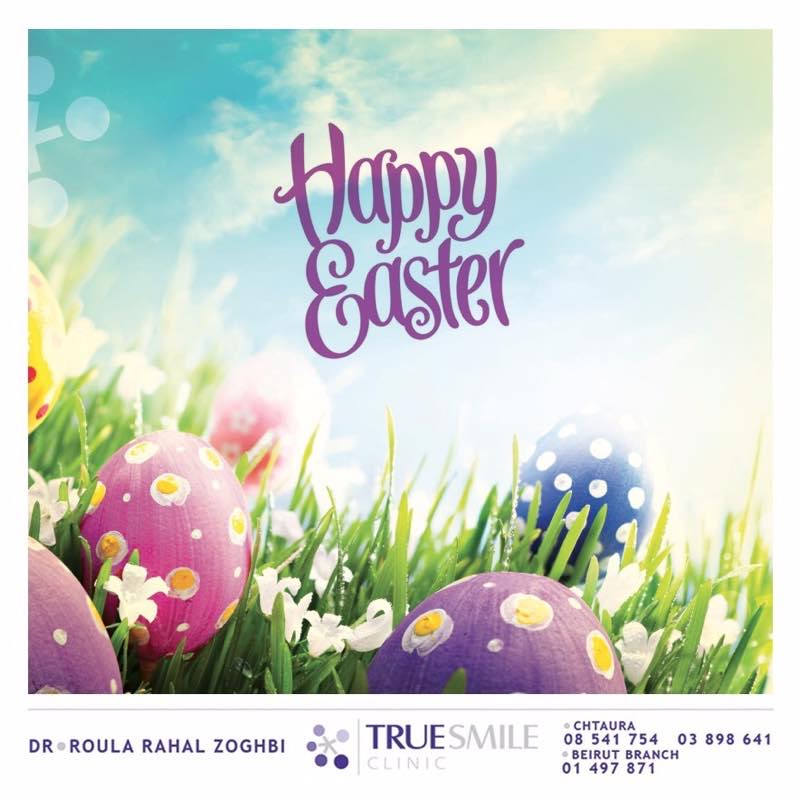 A Happy Easter social media post.