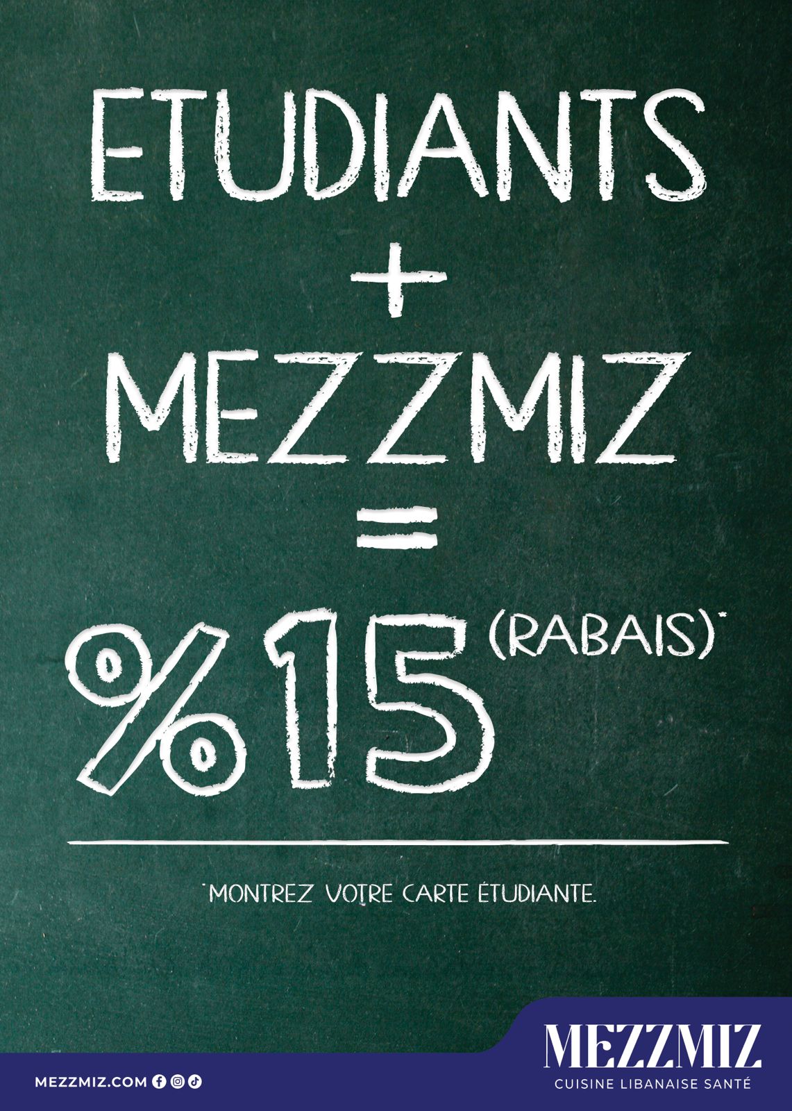 A student discount offer.