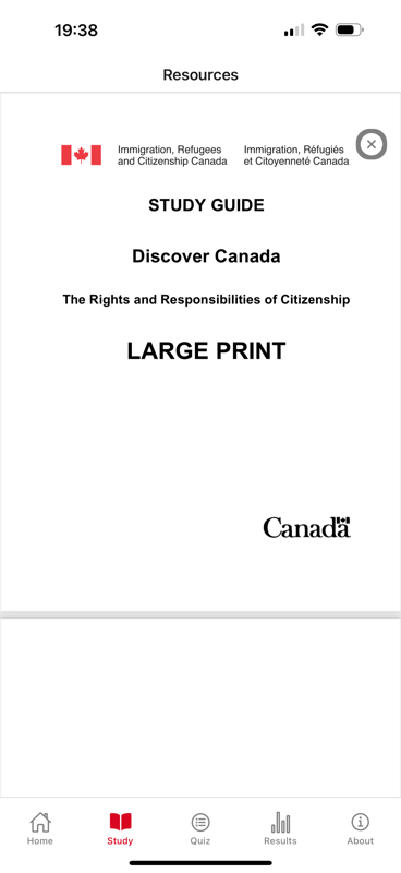 Screenshot of the Large Print Study Guide.