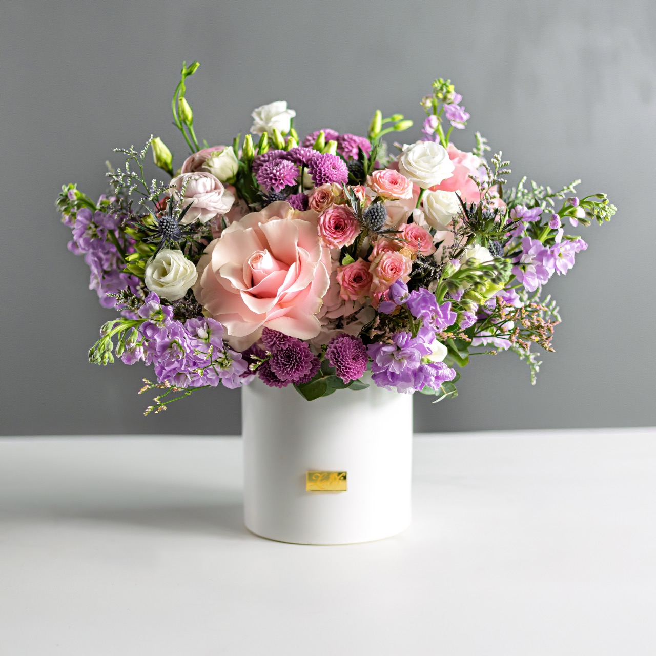 Still Life Photo of a pastel bouquet.