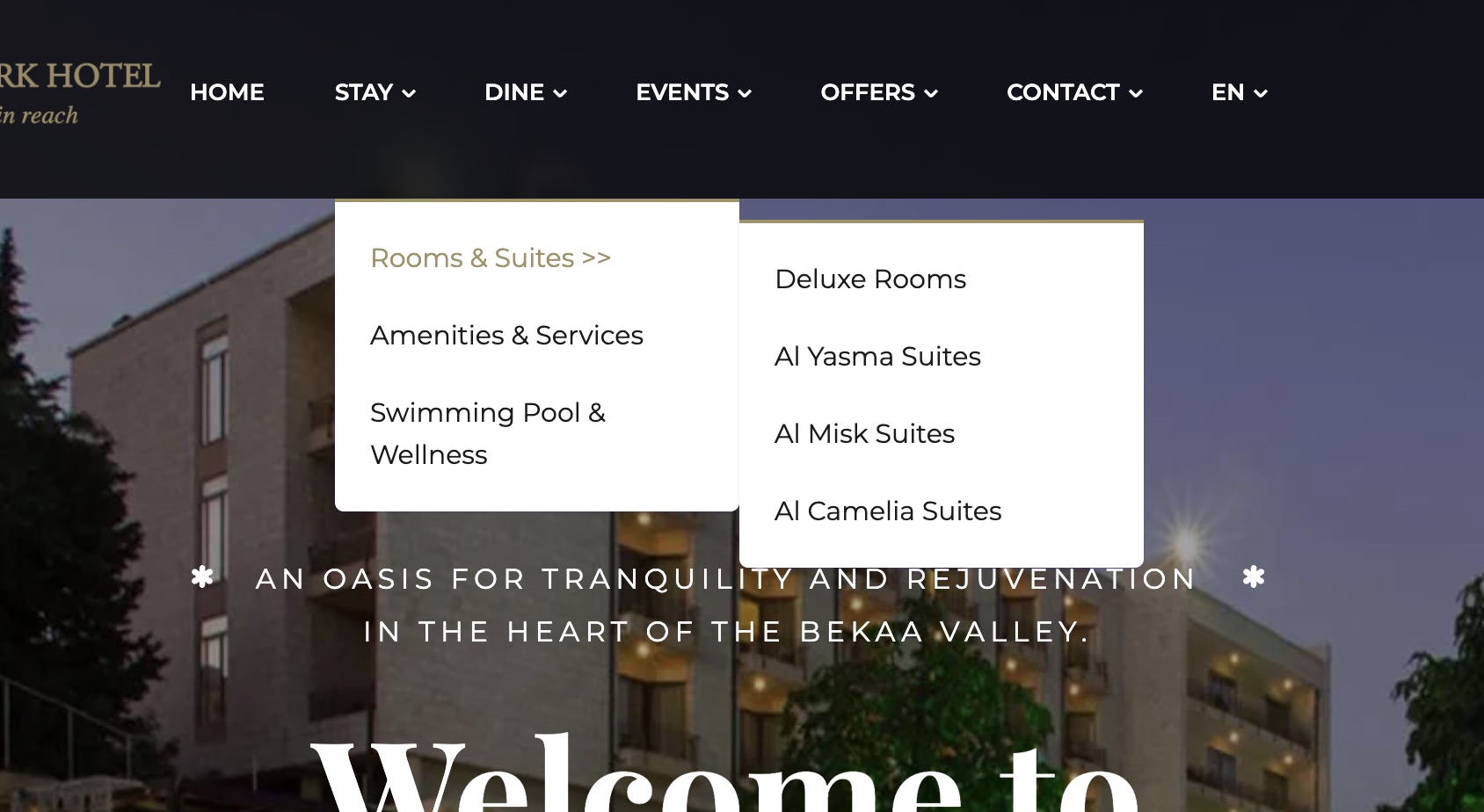 The website's mega-menu.
