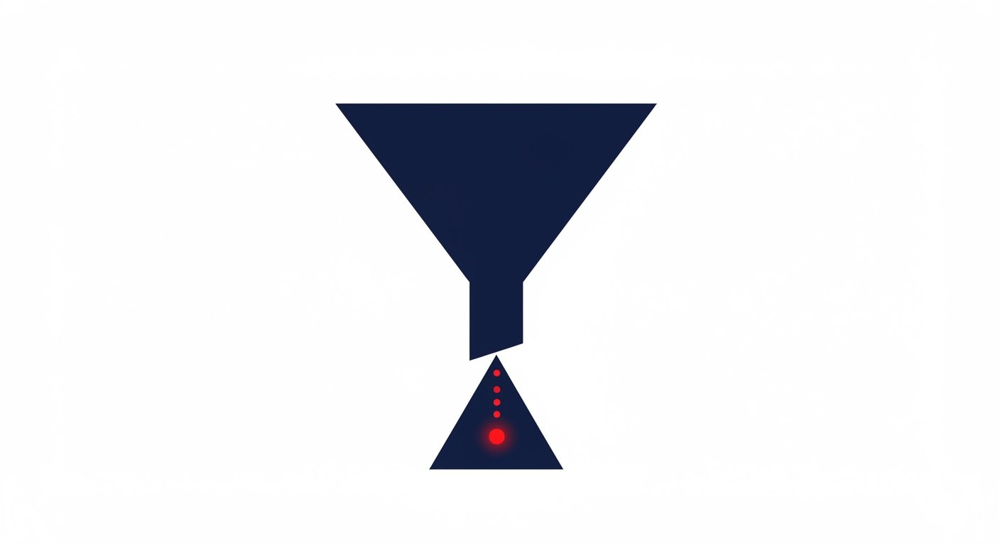 Optimized sales funnel diagram showing smooth progression from awareness to purchase